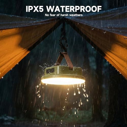 Solar Camping Lantern Rechargeable with Remote, 2400LM LED Tent Light 15000mAh Up to 120HRS Lasting, Outdoor Waterproof Solar Lanterns for Power Outages, Emergency, Camping, Hiking, Green - Thumbnail 5