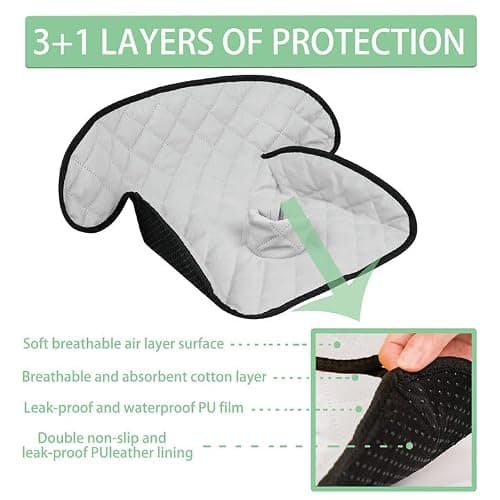 MOOB Waterproof Car Seat Protector - 2 Pack Premium Carseat Liner for Babies & Toddlers, Machine Washable & Quick-Dry, Anti-Slip Backing, Potty Training Pad for Infant Car Seat & Stroller (Grey) - Thumbnail 4