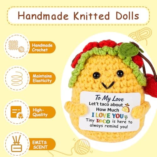 Gifts for Him Her, Positive Crochet Animals with Fragrance, Encouragement Gifts for Women Men, Emotional Support Crochet Gift, for Holidays Such as Mothers Day Fathers Day Birthdays Anniversary - Thumbnail 4