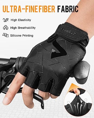 ATERCEL Cycling Gloves, Bike Gloves for Men Women, Bicycle Gloves for Cycling, Workout, Gym, Training, Weight Lifting Outdoor, Dirt Bike, Mountain Bike, and Riding (Black, Small) - Thumbnail 3