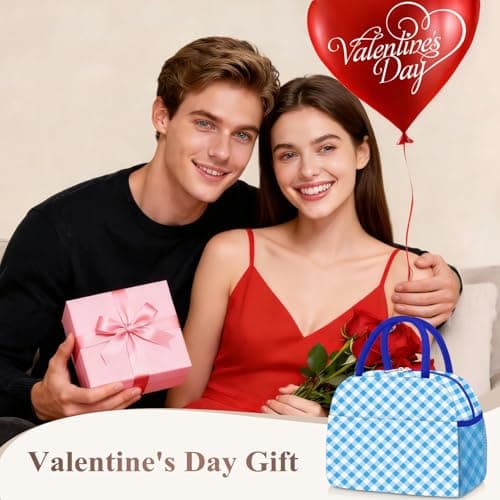 KUBYA Lunch Box for Women Adult Men, Cute Insulated Lunch Bag Women Reusable Large Lunch Boxes Tote Bag Leakproof Simple Thermal Cooler Bag for Work Office Picnic - Thumbnail 4
