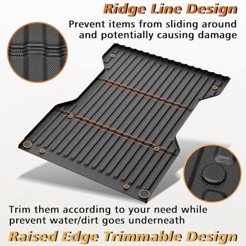 TripleAliners Truck Mat Compatible with 2005-2023 Toyota Tacoma 6FT Accessories, Truck Bed Mat Heavy Duty Custom Fit All Weather Protection TPE Pickup Liner - Thumbnail 5