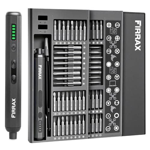 Mini Electric Screwdriver Set, FIRRAX 76-in-1 Small Electric Precision Screwdriver Cordless with 5 Torque Settings, 64 Bits, LED Lights, Power Screwdriver Repair Tool Kit for PC Phone Camera - Image 1