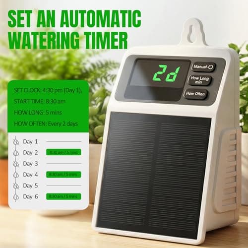 Solar Automatic Drip Irrigation System, Auto Self Watering Kit, Solar Powered Watering Device with Timer for Pots Plants, Indoor/Outdoor Irrigation System for Garden, Balcony & Patio Watering System - Thumbnail 6
