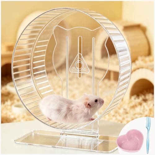 FURLINGDA Silent Hamster Wheel 9.3", Quiet Spinner Running Wheel with Adjustable Stand & Non-Slip Track – Ideal Small Animal Cage Accessories for Hamsters Gerbils Dwarf Syrian Mice - Image 1