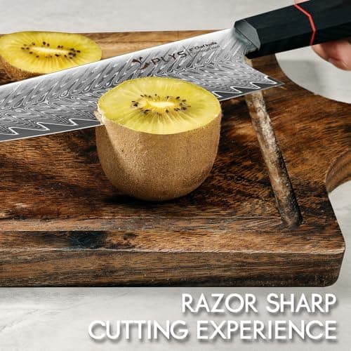 Damascus Chef Knife for Kitchen 8-Inch: Professional Japanese knives with G10 Ergonomic Handle, Cooking Knife with Gift Box - Thumbnail 5