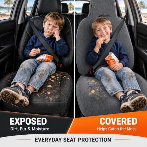 KIGEMOS Car Seat Cover Towel for Cars, SUVs, Vans and Trucks, 2 Pack, Gray - Thumbnail 6