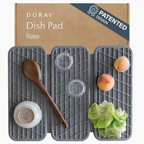 Dorai Home Dish Pad – Quick-Dry Diatomite Stone Drying Mat for Kitchen Counter, 19.9" x 15.2" x 0.52", Slate - Image 1