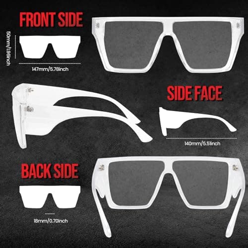 DreamCalf Z87 Polarized Sunglasses for Men Big Square Polarized Z87.1 Sun Glasses with UV Protection - Thumbnail 4