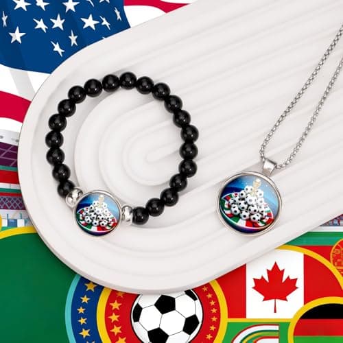 World Cup 2026 Soccer Gifts for Him Boys Men Teen Boys, Soccer Jewelry Gifts for Soccer Players Team Fans, Birthday Gifts for Son Grandson Brother, Soccer Gifts for Boys Teens Kids, Soccer Stuff for Boys - Thumbnail 2
