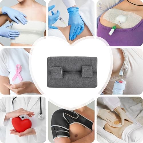 BEYOUDO Post-Op Seat Belt Pillow – Ice/Hot Pocket for Chest/Heart Travel, Small Grey - Thumbnail 5
