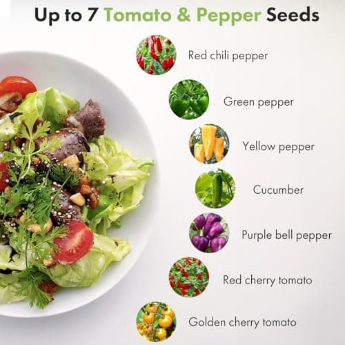12 Pods Cherry Tomato Seed Pod Kit for AeroGarden, iDoo, Ahopegarden Hydroponic Growing System Indoor Include Red Chili/Purple Bell/Green/Yellow Pepper, Golden/Red Cherry Tomato, Cucumber, 400+ Seeds - Thumbnail 4
