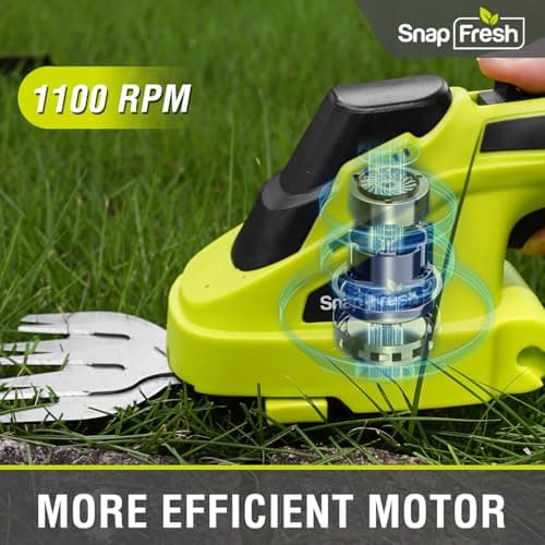 SnapFresh Cordless Grass Shear Bush Trimmer, 2 in 1 Handheld Hedge Trimmer, 7.2V Electric Grass Trimmers, Lightweight Shrubbery Trimmers Battery & Charger Included, Shrub Trimmer for Garden(Green) - Thumbnail 5