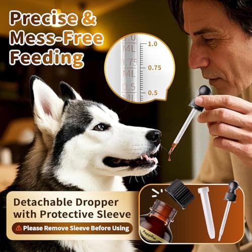 POPPAW Dog Calming & Melatonin Drops, Day & Night Calm Support Set, Anxiety & Stress Support Calming Treat, Enhance Calmness & Sleep for Separation, Travel, Fireworks & Thunder, Bacon Flavor, 2 FL.Oz - Thumbnail 2