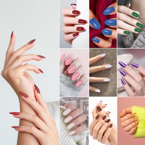 White Press On Nails Almond,Medium Soft Gel Fake Nail Kit With Nail Glue,30-Piece-15 Sizes Durable Reusable Press On Nails for Women Gift(HCK506 peachy-pink) - Thumbnail 6