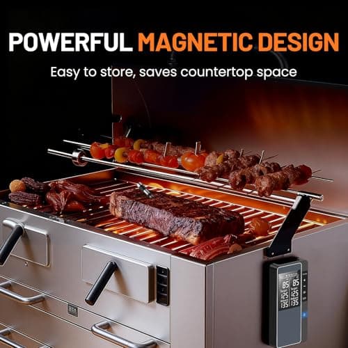 Smart Bluetooth Wireless Meat Thermometer, Real-Time Monitoring Control Digital Thermometer with Smart App, 2 Meat Probes IP67 Waterproof High Accuracy Perfect for BBQ, Oven, Grill & Smoker - Thumbnail 6