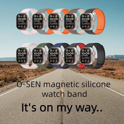 Magnetic Watch Band for Apple Watch Bands Ultra 3/2/1 bands for men women iwatch band 49mm 46mm 45mm 44mm 42mm Sport Silicone Wristband Strong Magnet link Strap for apple watch SE 3/2/1 ,Series 11 10 9 8 7 6 5 4 3 2 1 ,Black - Thumbnail 6