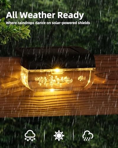 Herzila Solar Step Lights Outdoor, 12 Pack Solar Fence Lights, LED Waterproof Deck Lights for Outside, Step, Fence, Deck, Stair, Pool and Yard, Warm White - Thumbnail 4