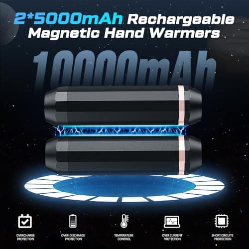 3-in-1 AI Hand Warmers Rechargeable 10000mAh, Dual Power Bank & Flashlight, 24Hrs 360° Heating Portable Pocket Heater, Outdoors Hunting Camping Accessories, Gift for Men Women - Thumbnail 3