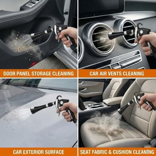 Duriumon Tornado Car Cleaning Gun with 2 Set Nozzle, Air Blower Gun for Car Detailing with Brush, High Pressure Dry Cleaning Gun Quickly Blasts Dust & Dirt Works with Air Compressor - Thumbnail 6