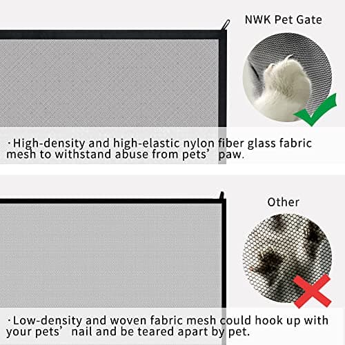 NWK Magic Dog Gate for Stairs Pet Gate for The House Providing a Safe Enclosure for Pets to Play and Rest, 6 Hooks Design (60'' X 30'') - Thumbnail 5