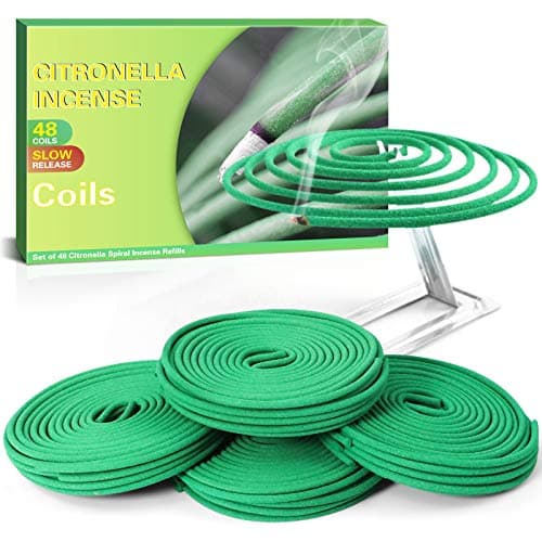 SCENTORINI Citronella Coils, 48 PCS Citronella Incense with Coil Holder, Suitable for Home Outdoor Use, Pool Side, Patio, Porches, Courtyards, Farms, Garden Planting Area - Thumbnail 5
