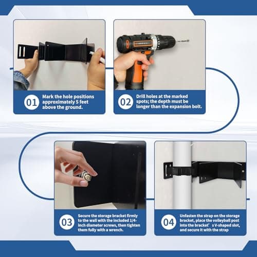 Sigrupery Volleyball Holder Wall Mount, Vertical Pole Holder for Volleyball Poles, Space-Saving Volleyball Accessories for Volleyball Room Decor - Thumbnail 5