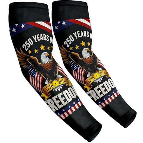 Aegend Arm Sleeves for Men Father's Day July 4th,1776-2026 250 American Flag Arm Sleeves for Baseball Football Basketball (America 01)