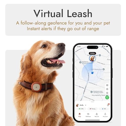Molly&Cody GPS + Bluetooth Pet Tracker for Cats & Dogs – Real‑Time Tracking, Virtual Fence, IP67 Waterproof, Up to 60‑Day Battery, Health Monitoring, iOS/Android – Subscription Required (Red) - Thumbnail 2