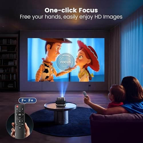 Projector with WiFi and Bluetooth - Mini Projector Short Throw[145°Adjustable-Stand & Electric Focus & Auto Keystone 50% Zoom] PUTRIMS Portable 1080P Home Outdoor Movie Proyector for TV Stick/Phone - Thumbnail 4