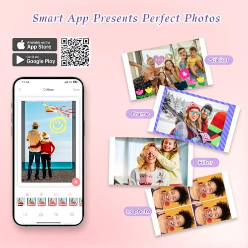 iDPRT 4×6 Photo Printer, Portable Color Picture Printer, Thermal Sublimation Mini Picture Printer, Bundle 108 Sheets Photo Paper & 2 Ribbon Cassette, Photo Printer for iPhone & Android, White - Thumbnail 4