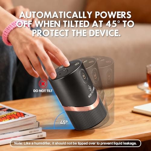 Waterless Diffuser for Essential Oil for Home and car, Sentiment Essential Oil Diffuser with Cold Air Technology, 2 Diffusion Modes, 4 Timer Settings (1/2/4/6H), Warm LED Light Rechargeable - Thumbnail 5