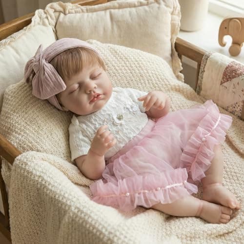 Vvioxiu Reborn Baby Dolls, 20inch Realistic Newborn Baby Doll with Cloth Body & Vinyl Limbs, Lifelike Real Life Baby Doll for Kids, Collectors & Gift Giving, Ages 3+