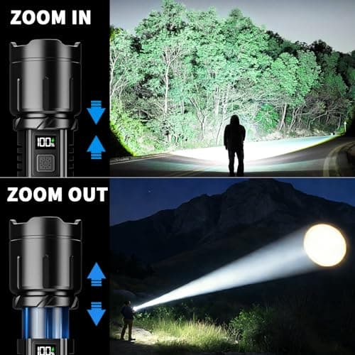 KNIBO Rechargeable Flashlight 99000 High Lumens, LED Super Bright Flash Light, Tactical Flashlights with LCD Power Display, 6 Modes, Waterproof, Brightest Flashlight for Emergencies Camping - Thumbnail 4