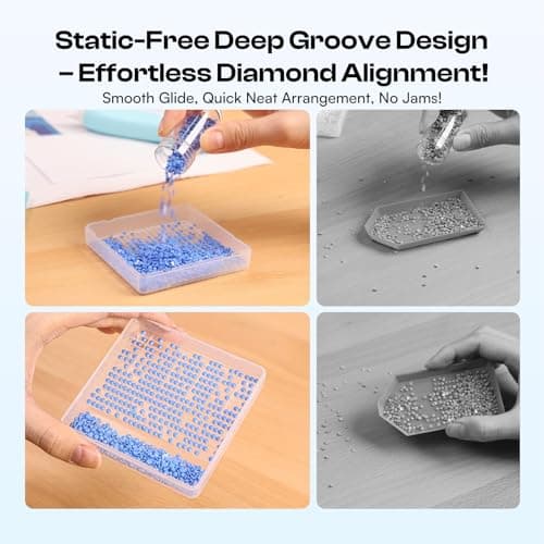 Caydo 16 PCS Diamond Art Storage Trays with Lids, 2-in-1 Diamond Art Accessories for Diamond Arrangement & Storage - Thumbnail 6
