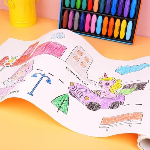 YPLUS Children Drawing Roll, Coloring Paper Roll for Kids, 120 x 11.8 Inch Sticky DIY Painting Drawing Paper Rolls for Toddler, Kids' Gift, Party Activities, Wall Coloring Paper Stickers - Unicorn - Thumbnail 2