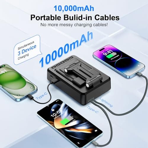 Jteman Cell Phone Stand Bluetooth Speaker with Built-in Cables,Foldable Adjustable Holder,All-in-One Audio Stand for iPhone Android,Birthday Gifts for Men Women - Thumbnail 4