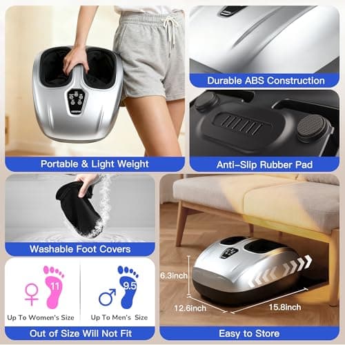 Musugy Foot Massager with Heat and Compression 2026 Upgraded Shiatsu Style - Thumbnail 6
