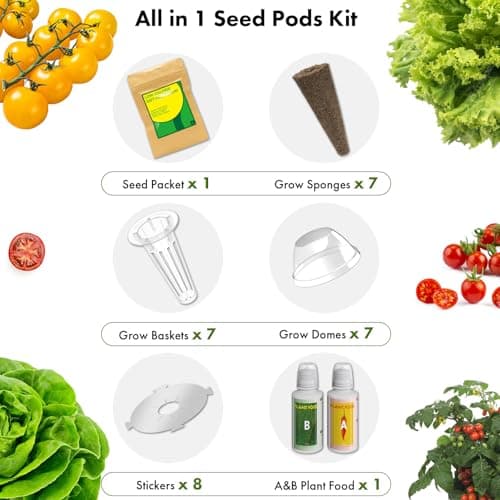LYKOCLEAN Low-calorie Salad Seed Pods for AeroGarden, Ahopegarden, iDOO Hydroponics Growing System, 350 Seeds+ Including American Fast Lettuce, Buttercrunch Lettuce, Red Tomato, Golden Tomato (7-Pods) - Thumbnail 4