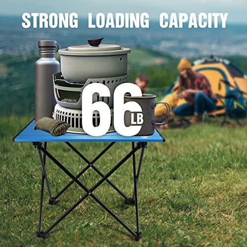 VILLEY Portable Camping Side Table, Ultralight Aluminum Folding Beach Table with Carry Bag for Outdoor Cooking, Picnic, Camp, Boat, Travel - Thumbnail 6