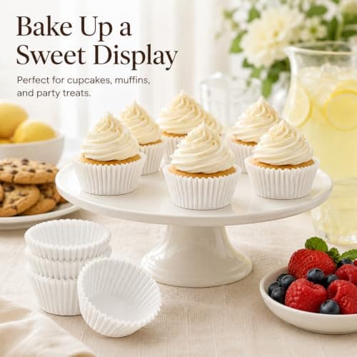 Oeyliz Cupcake Liners 200 Counts Standard Cupcake Liners for Baking Cupcake Liner for Baking Cupcake Wrappers Baking Cups (200, White) - Thumbnail 2