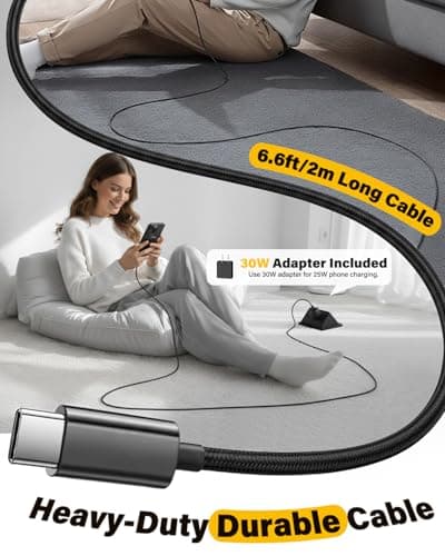 Magnetic Wireless iPhone Charger Fast Phone Charger with Kickstand, 6FT 25W Fast Phone Charging Pad Wireless Magnetic Charge for iPhone 17/17Air/16 Pro Max/16 Plus/15 Pro Max/AirPods3/2/Pro Black - Thumbnail 2