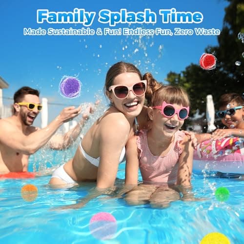 Reusable Water Balls – 60 Pack Colorful Splash Balls for Boys Girls & Adults, Quick Fill Summer Water Toys for Outdoor Games & Pool Fun (8 Bright Colors, with Mesh Bag) - Thumbnail 6