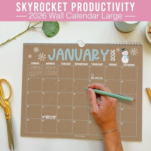 2026 Calendar Wall - 2026 Wall Calendar Large, 18-Month Hanging Calendars for School, Home & Office, Academic Monthly Calendar from January 2026 to June 2027, Back to School Teacher Gifts - Thumbnail 6