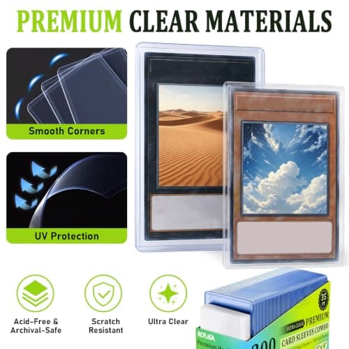 RCPLAGA 1000 Pack Card Sleeves Hard Plastic Rigid Baseball Card Holder - Thumbnail 4