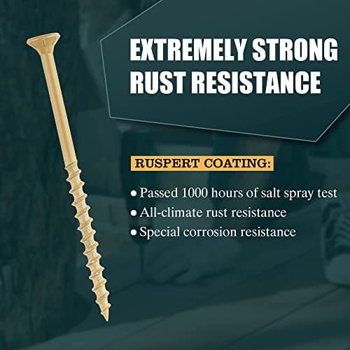 WELLOCKS Tan Epoxy Coated Deck Screws - #8×1-1/2" 204PCS 1.2LBS | 1000H Salt Spray Rust Resistant | T25 Torx Bit Included for Outdoor Pressure-Treated Lumber/Fence - Thumbnail 6