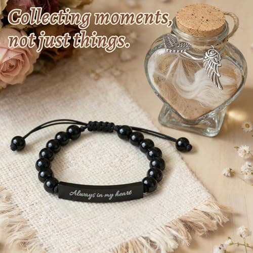 COSOWO Dog Memorial Bracelet – Adjustable Pet Keepsake with Paw & Heart Charm, Sympathy & Remembrance Gift for Dog Loss, Cat & Pet Bereavement, Light Glossy - Thumbnail 4