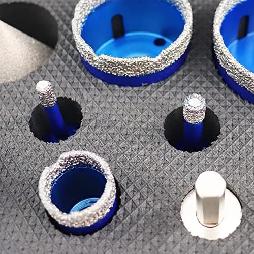 Diamond Core Drill Bit Set - BRSCHNITT 1/4" 5/16" 3/8" 1" 1-3/8" 2" 2-1/2"Diamond Tile Hole Saw Kit for Drilling Porcelain Tile Ceramic Marble Granite,2" Diamond Chamfer Bit&Adapter - Thumbnail 6
