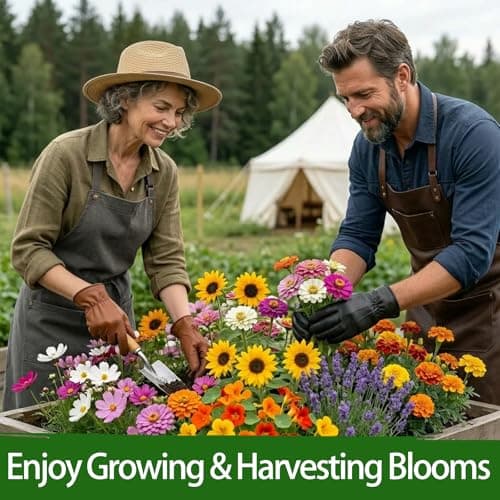 LUOJIBIE 5 Varieties Flower Seeds in Individual Packs, Includes Zinnia, Lavender, Sunflower, Marigold Nasturtium, 15,000+ High Germination Non-GMO Seeds for Planting Indoor Outdoor, Open Pollinated - Thumbnail 6