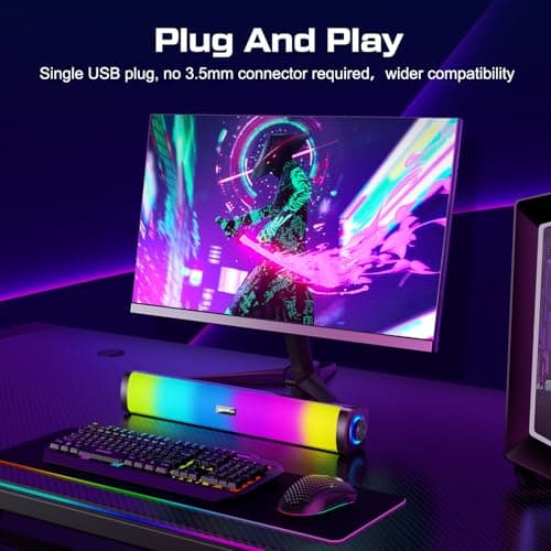 OFFSIR Computer Speakers for Desktop, Gaming Speakers with Touch Lights PC Speakers with Surge Clear Sound, USB Powered for Computer Desktop PC Laptop Monitor - Thumbnail 6